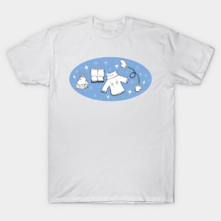 Winter weather snow lover cartoon illustration T-Shirt